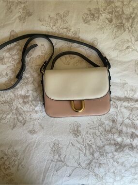J. Crew Two-Tone Cream and Blush Crossbody with Gold Accent